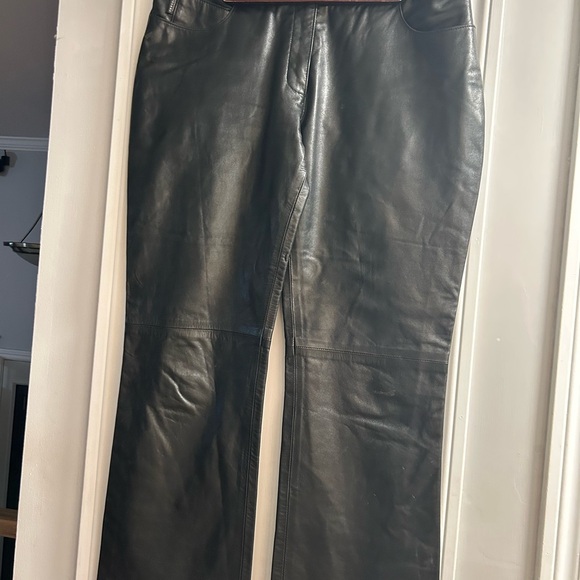 RUDSAK Pants - RUDSAK Black Leather Straight-Leg Pants